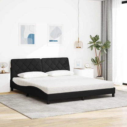Letto con Materasso Nero 180x200 cm in Tessuto - homemem39