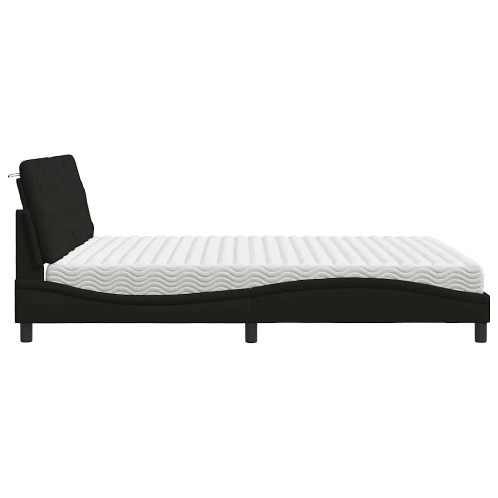 Letto con Materasso Nero 180x200 cm in Tessuto - homemem39
