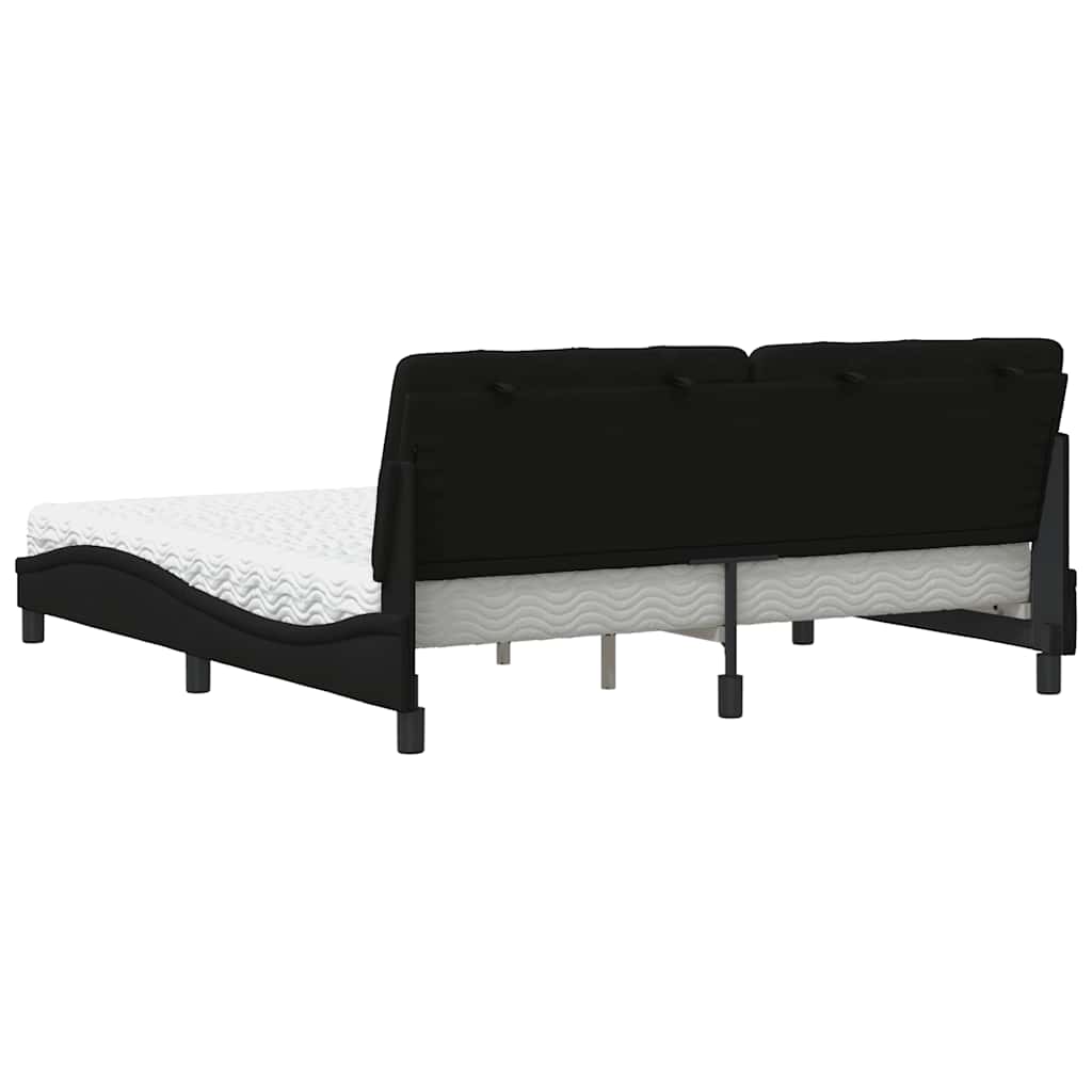 Letto con Materasso Nero 180x200 cm in Tessuto - homemem39
