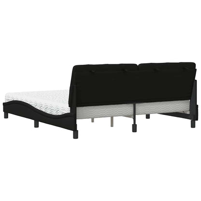 Letto con Materasso Nero 180x200 cm in Tessuto - homemem39