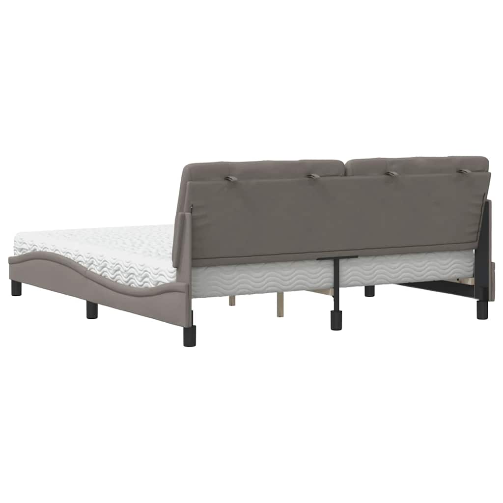 Letto con Materasso Tortora 180x200 cm in Tessuto - homemem39