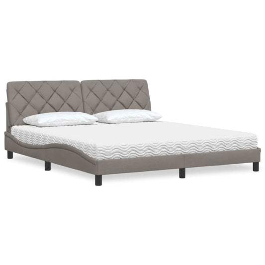 Letto con Materasso Tortora 180x200 cm in Tessuto - homemem39