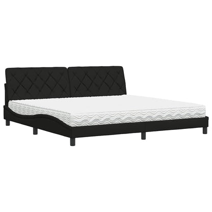 Letto con Materasso Nero 200x200 cm in Tessuto - homemem39