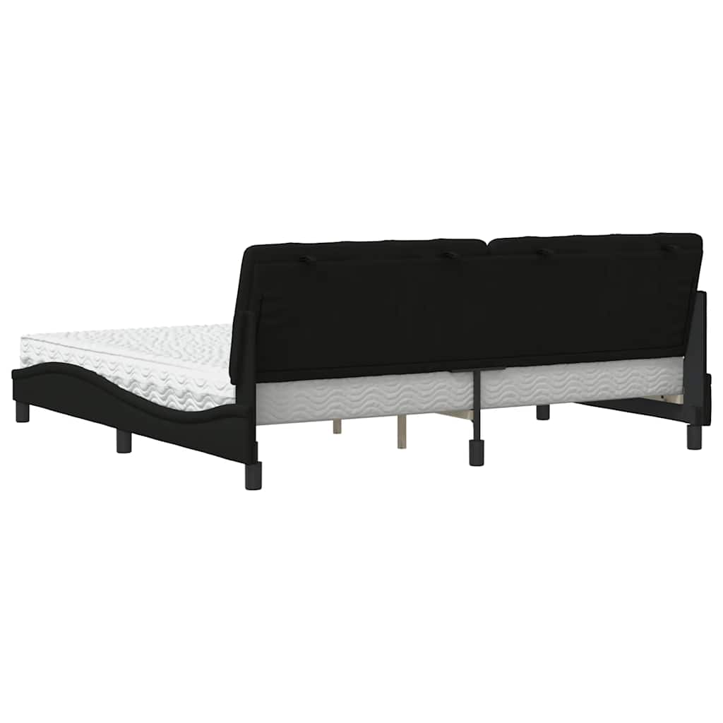 Letto con Materasso Nero 200x200 cm in Tessuto - homemem39