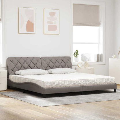 Letto con Materasso Tortora 200x200 cm in Tessuto - homemem39