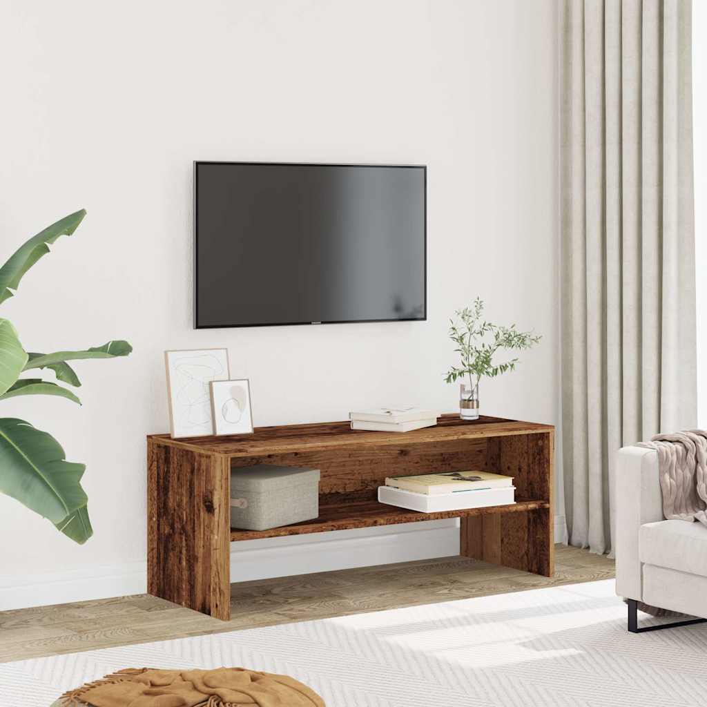 Mobile Porta TV Legno Vecchio 100x40x40 cm in Truciolato - homemem39