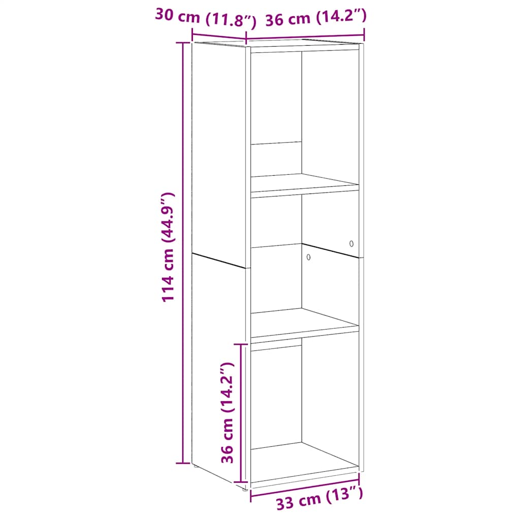 Libreria Rovere Artigianale 36x30x114 cm in Legno Multistrato | homemem39