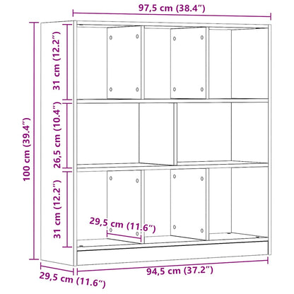 Libreria Rovere Artigianale 97,5x29,5x100 cm Legno Multistrato | homemem39