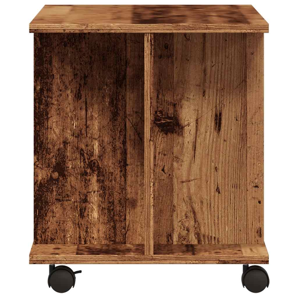 Mobile TV con Ruote Legno Antico 80x40x45 cm Legno Multistrato - homemem39