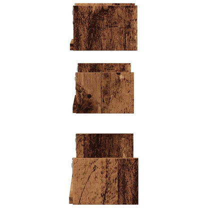 Mensole a Parete 3pz Legno Antico in Legno Multistrato | homemem39