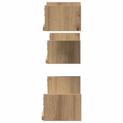 Mensole Parete 3pz Rovere Artigianale in Legno Multistrato