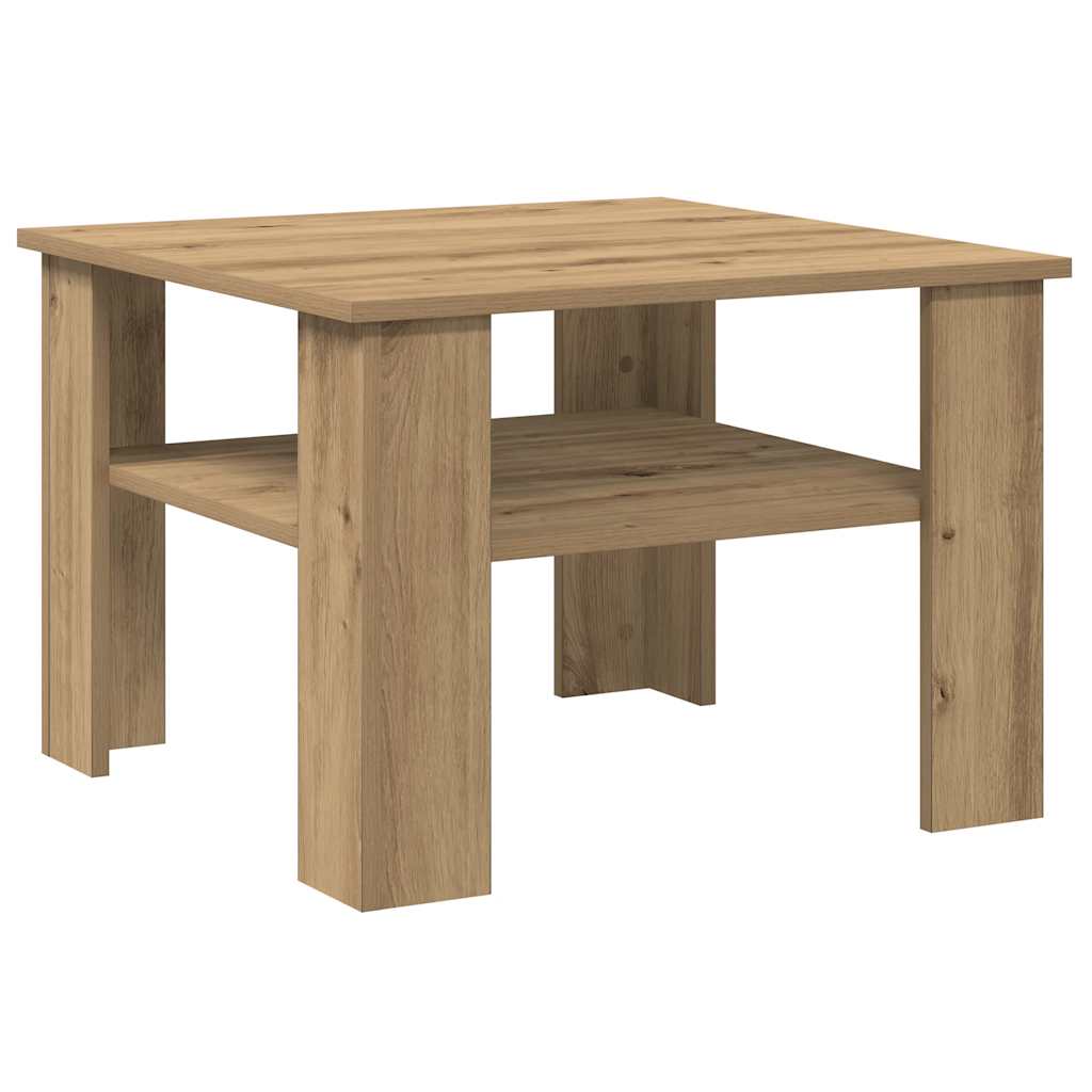 Tavolino Salotto Rovere Artigianale 60x60x42 cm in Truciolato