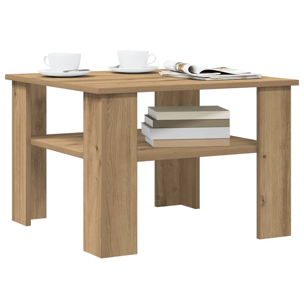 Tavolino Salotto Rovere Artigianale 60x60x42 cm in Truciolato