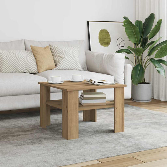 Tavolino Salotto Rovere Artigianale 60x60x42 cm in Truciolato | homemem39