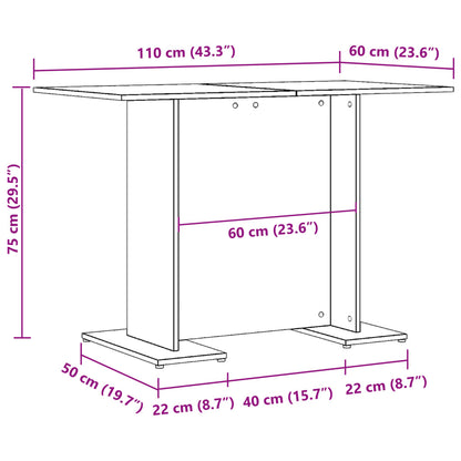 Tavolo da Pranzo Legno Antico 110x60x75 cm in Legno Multistrato | homemem39