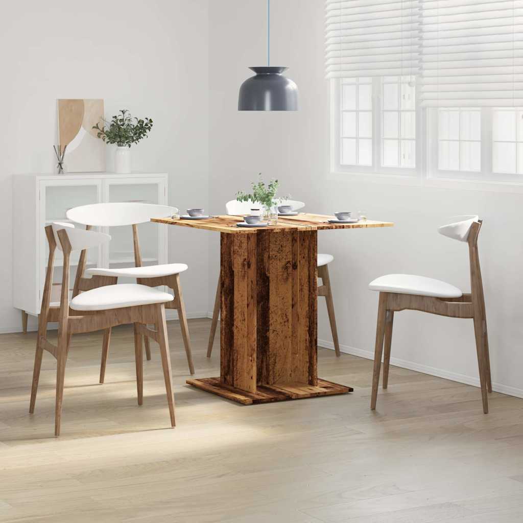 Tavolo da Pranzo Legno Antico 80x80x75 cm in Legno Multistrato | homemem39