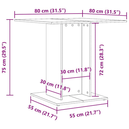 Tavolo da Pranzo Legno Antico 80x80x75 cm in Legno Multistrato | homemem39