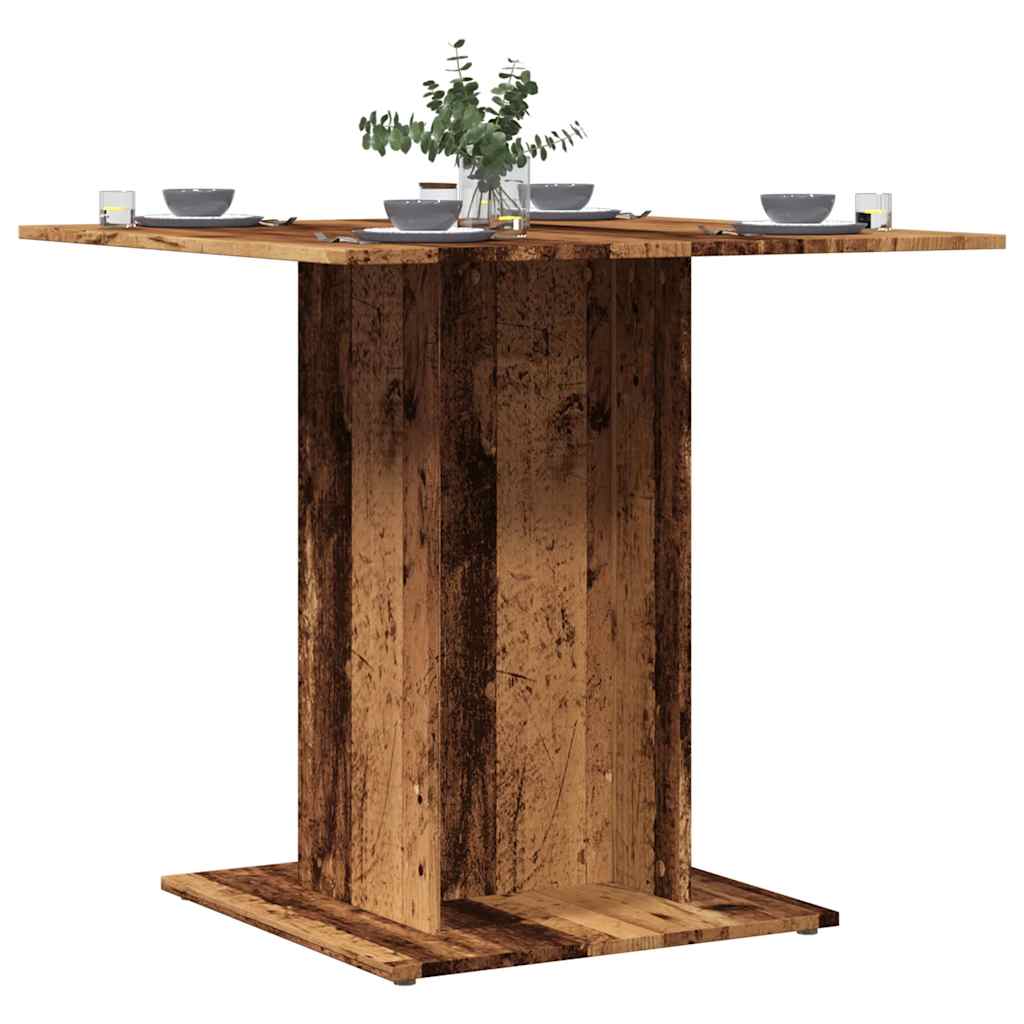 Tavolo da Pranzo Legno Antico 80x80x75 cm in Legno Multistrato | homemem39