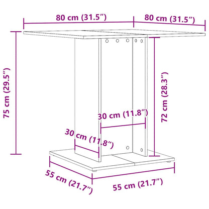 Tavolo Pranzo Rovere Artigianale 80x80x75 cm Legno Multistrato | homemem39