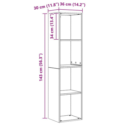 Libreria/Mobile TV Rovere Artigianale 36x30x143 cm Truciolato | homemem39