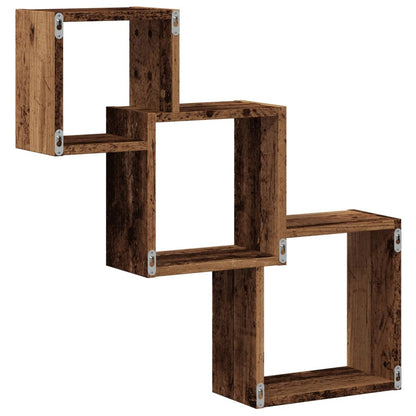 Mensole Cubo Parete Legno Antico 68x15x68 cm Legno Multistrato | homemem39