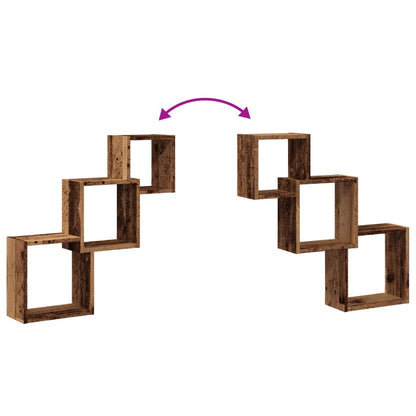 Mensole Cubo Parete Legno Antico 68x15x68 cm Legno Multistrato | homemem39