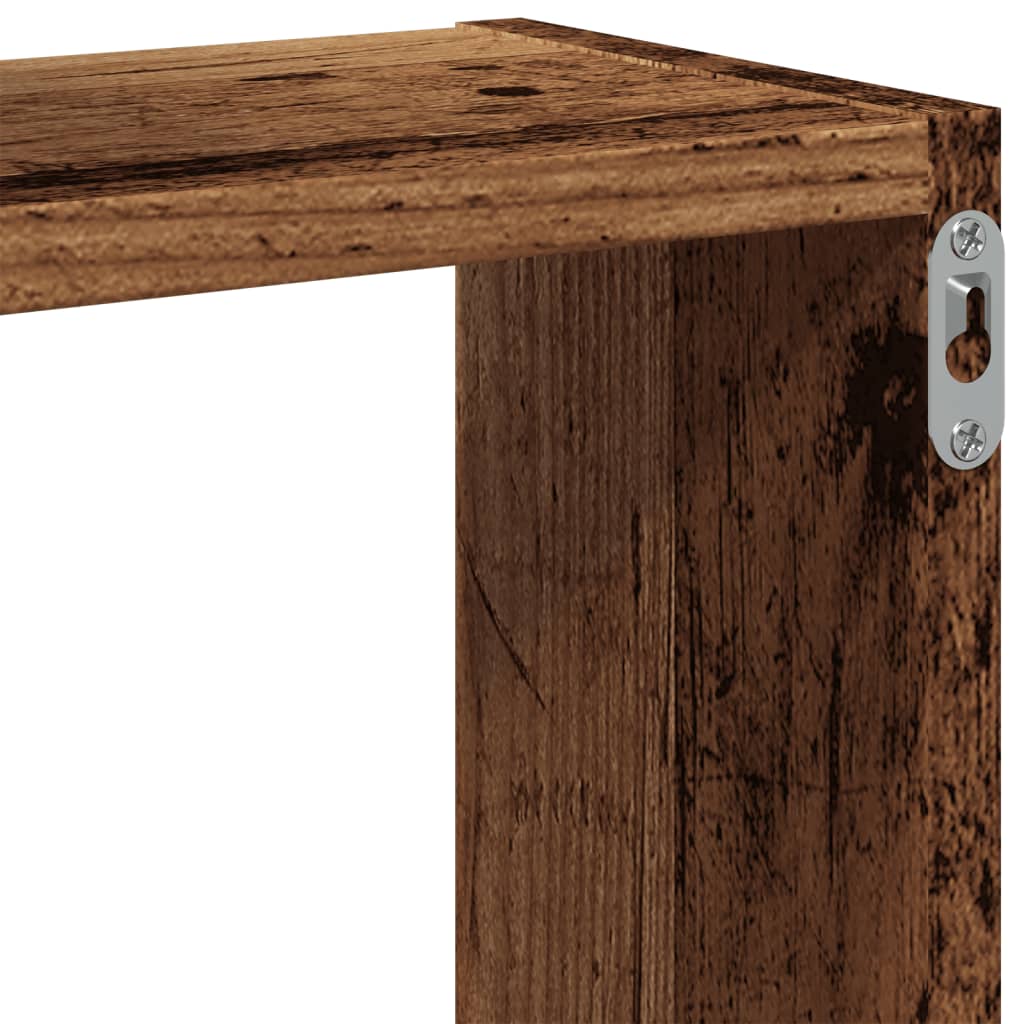 Mensole Cubo Parete Legno Antico 68x15x68 cm Legno Multistrato | homemem39