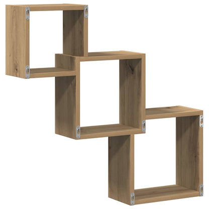 Mensole a Cubo Parete Artigianale 68x15x68 cm Legno Multistrato | homemem39