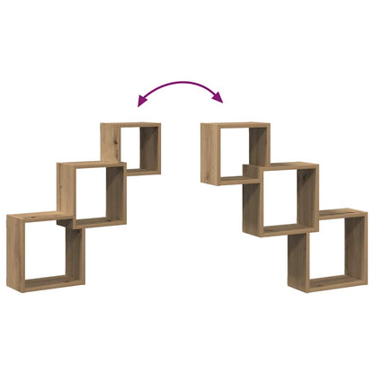 Mensole a Cubo Parete Artigianale 68x15x68 cm Legno Multistrato | homemem39
