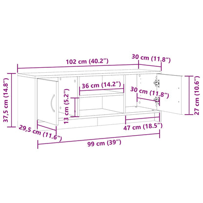 Mobile Porta TV Legno Antico 102x30x37,5 cm Legno Multistrato | homemem39