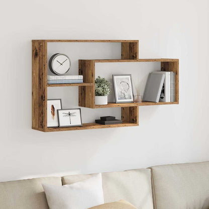 Scaffale a Parete Legno Antico 104x20x58,5 cm in Truciolato | homemem39