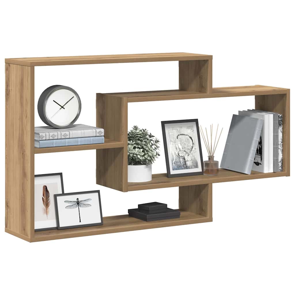 Scaffale a Parete Rovere Artigianale 104x20x58,5 cm Truciolato