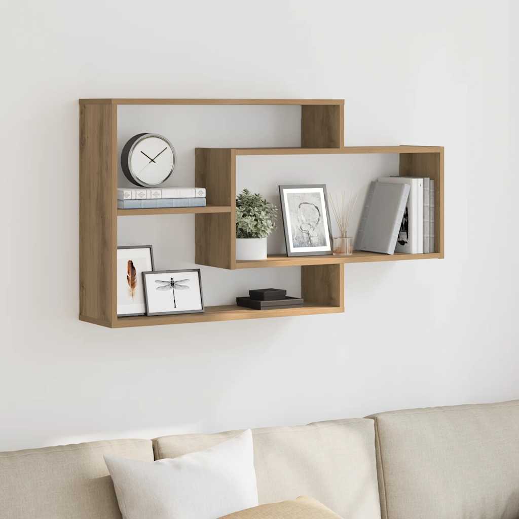 Scaffale a Parete Rovere Artigianale 104x20x58,5 cm Truciolato