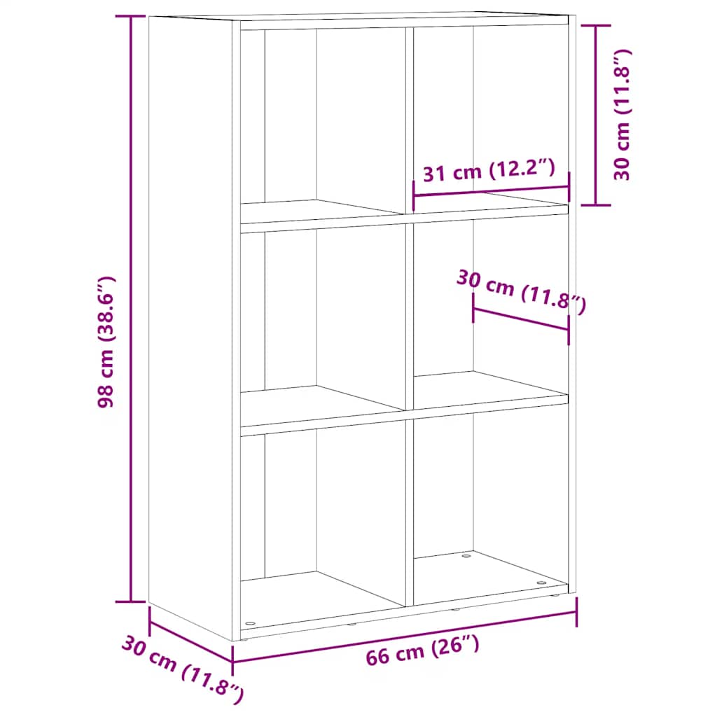 Libreria/Credenza Legno Antico 66x30x98 cm Legno Multistrato | homemem39
