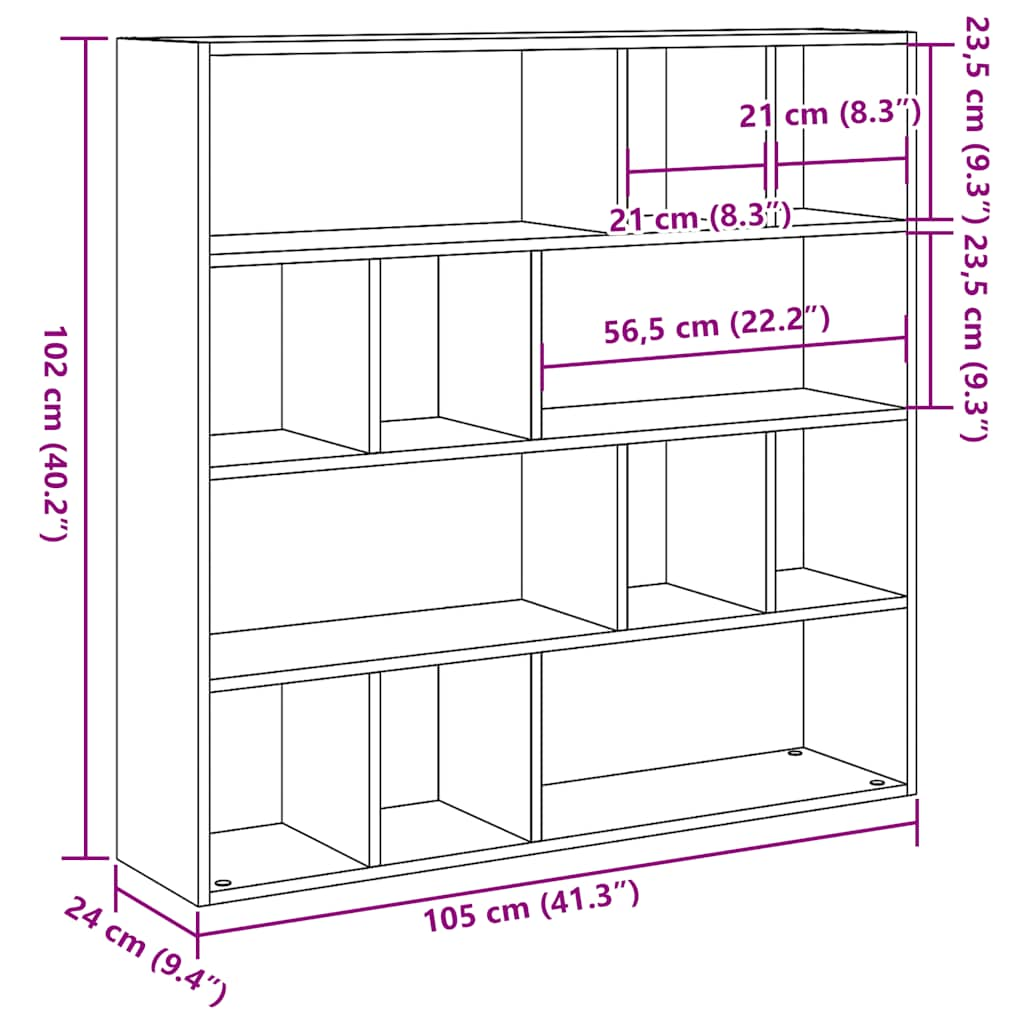 Libreria/Divisorio Legno Antico 105x24x102 cm