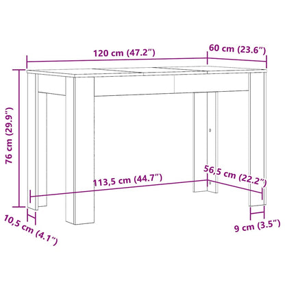 Tavolo da Pranzo Legno Antico 120x60x76 cm in Truciolato | homemem39