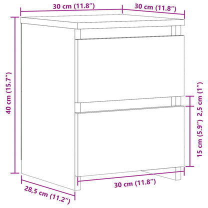 Comodini 2 pz Legno Antico 30x30x40 cm in Legno Multistrato - homemem39