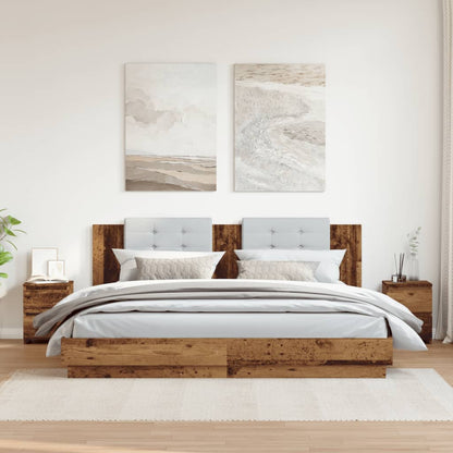 Comodini 2 pz Legno Antico 30x30x40 cm in Legno Multistrato - homemem39