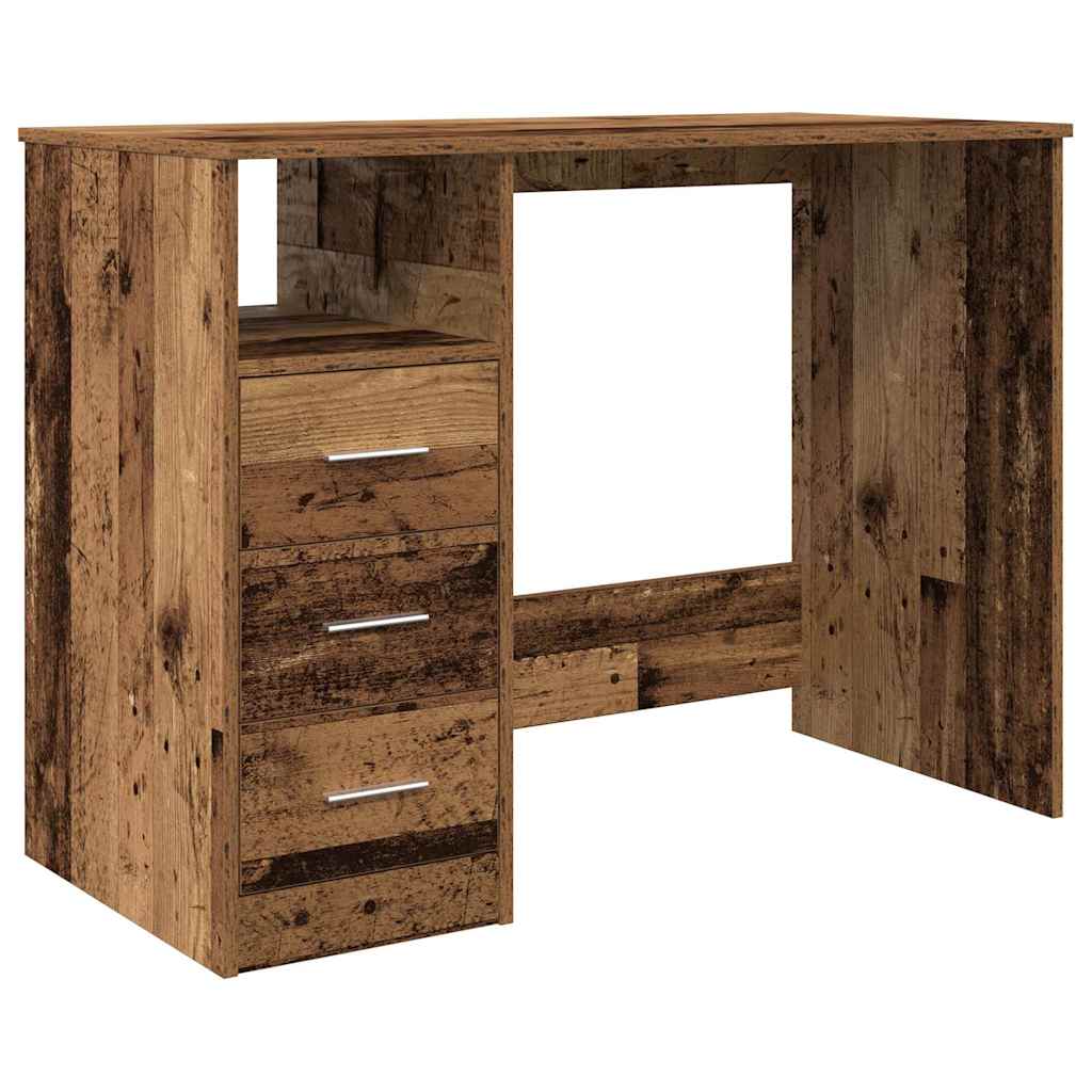 Scrivania Legno Antico 102x76x50 cm in Legno Multistrato - homemem39