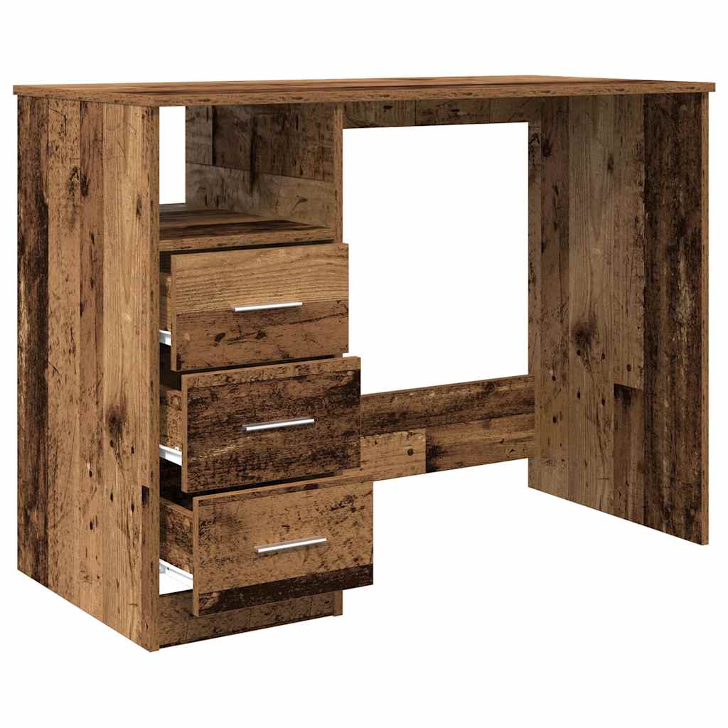 Scrivania Legno Antico 102x76x50 cm in Legno Multistrato - homemem39