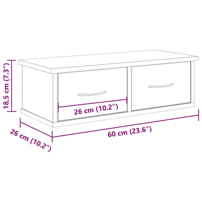 Armadietto a Muro Legno Antico 60x26x18,5 cm in Truciolato | homemem39