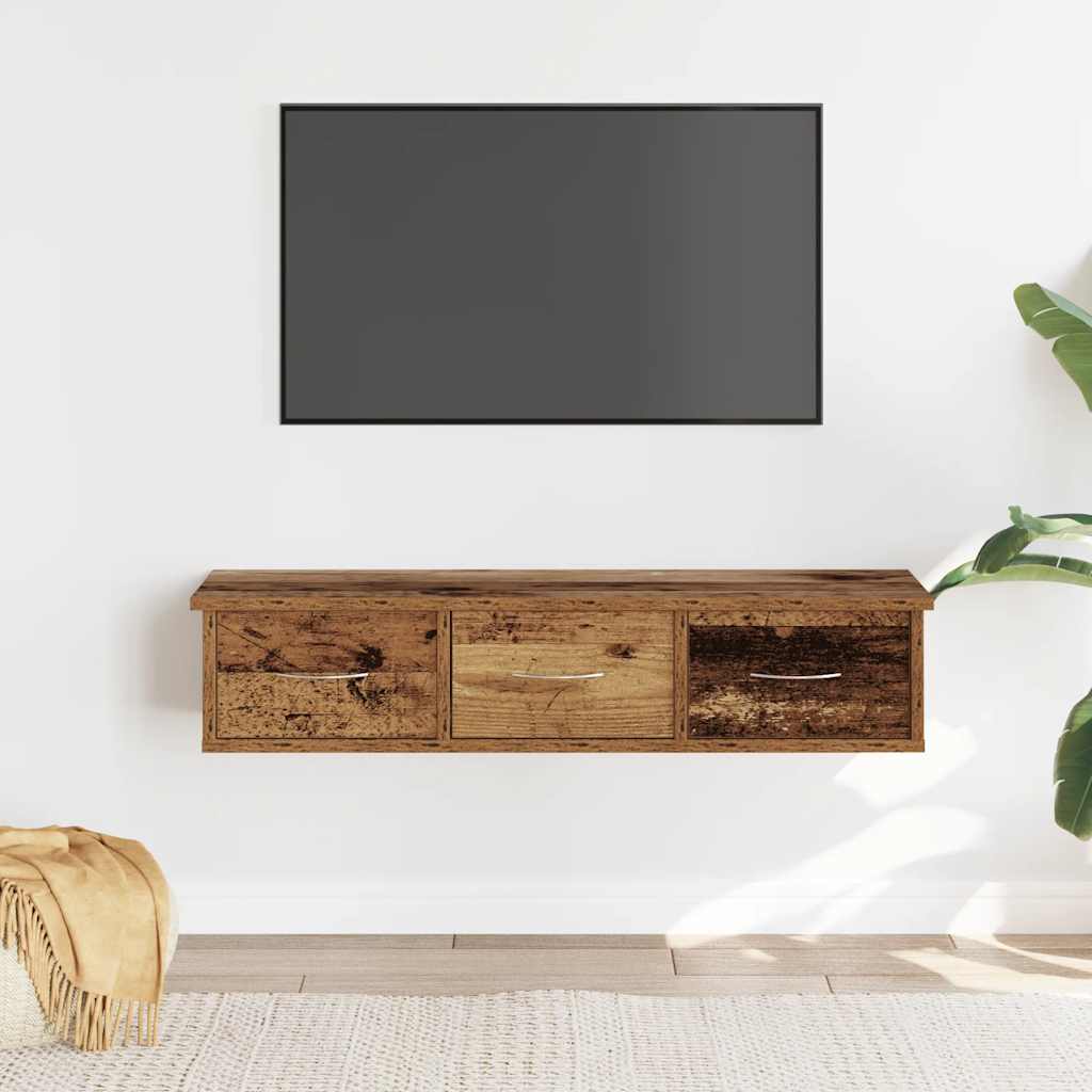 Mobile a Parete Legno Antico 88x26x18,5 cm in Truciolato | homemem39