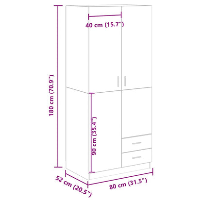 Armadio Legno Antico 80x52x180 cm in Truciolato