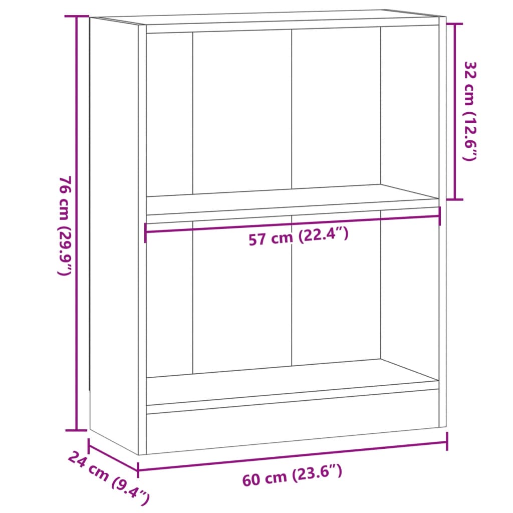 Libreria Rovere Artigianale 60x24x76 cm in Truciolato