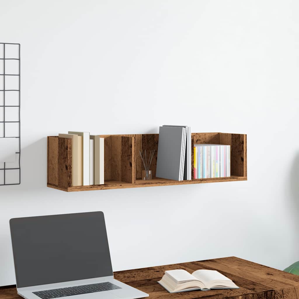 Scaffale Porta CD a Parete Antico 75x18x18 cm Legno Multistrato | homemem39