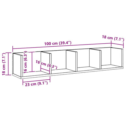Mensola a Muro CD Artigianale 100x18x18 cm Legno Multistrato | homemem39