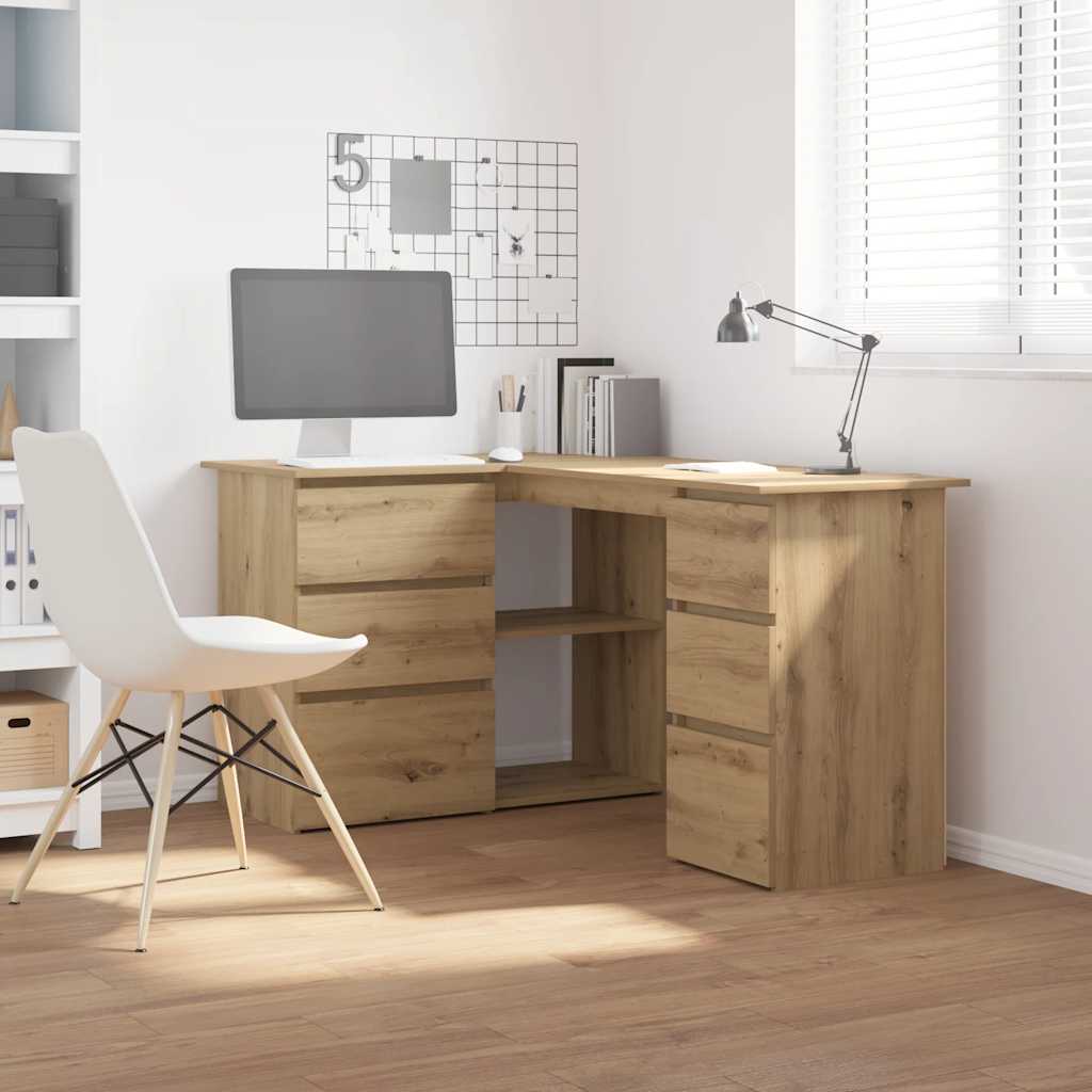 Scrivania Angolo Rovere Artigianale 145x100x76 cm Truciolato | homemem39