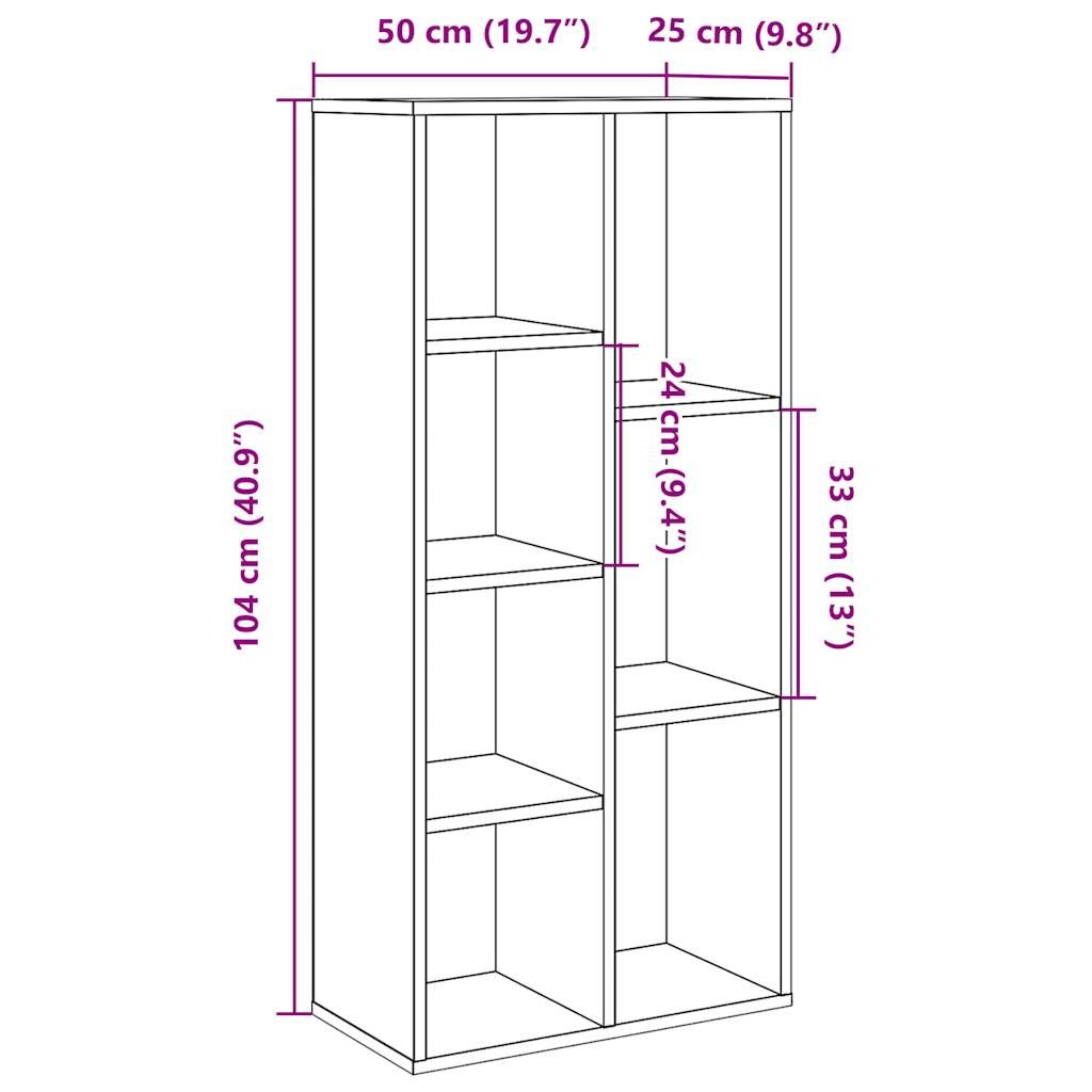 Libreria Legno Antico 50x25x104 cm