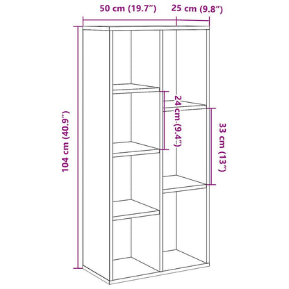 Libreria Legno Antico 50x25x104 cm