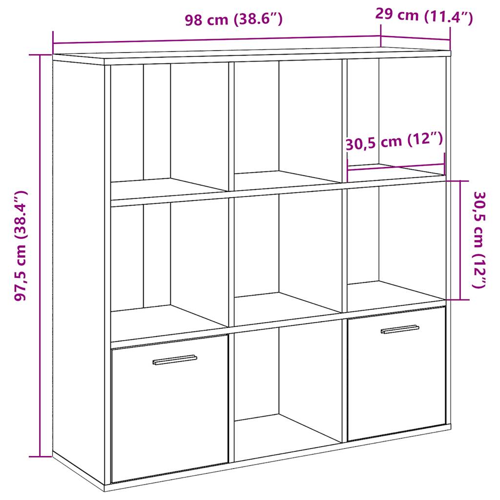 Libreria Legno Antico 98x29x97,5 cm in Legno Multistrato